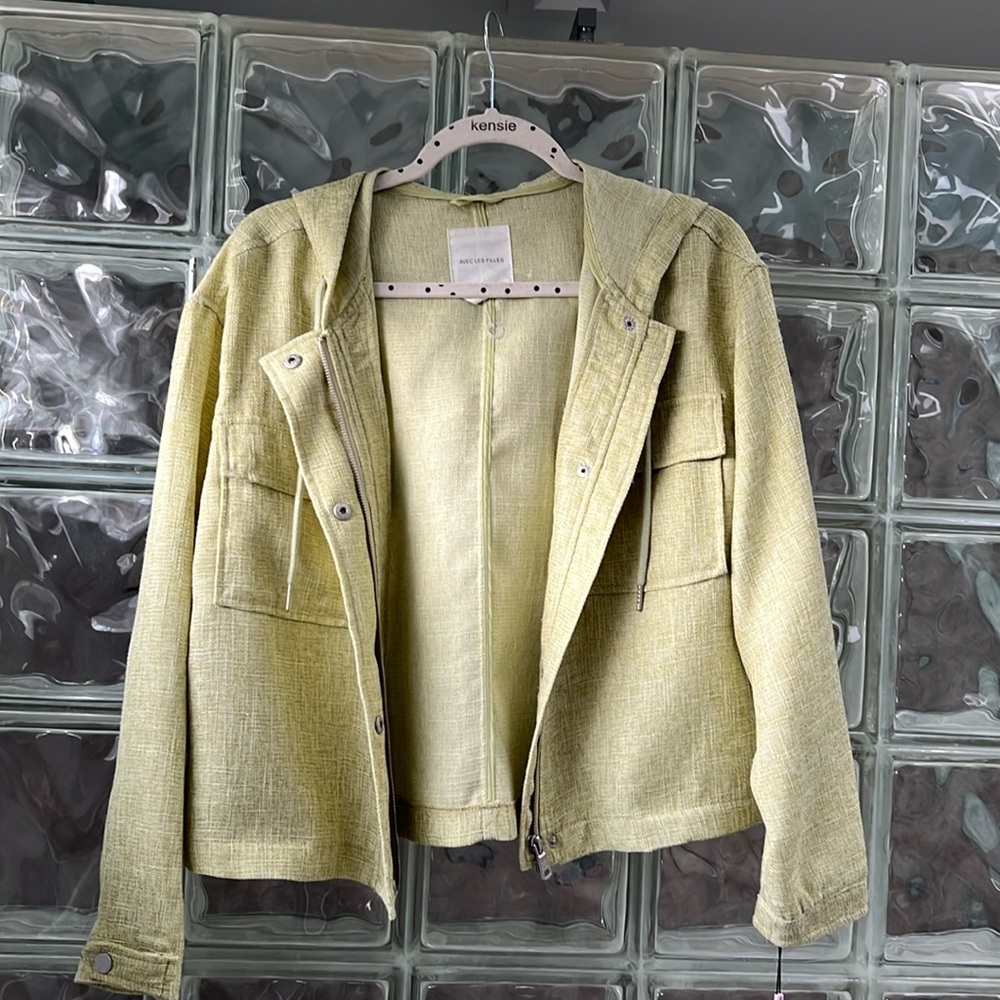 Avec Les Filles Women's Green and Khaki Jacket Size P.